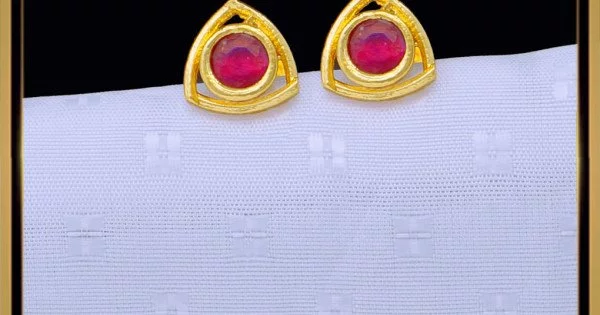 Buy Elegant Party Wear One Gram Gold High Quality Ruby Stone Pearl Studs  Earring Online