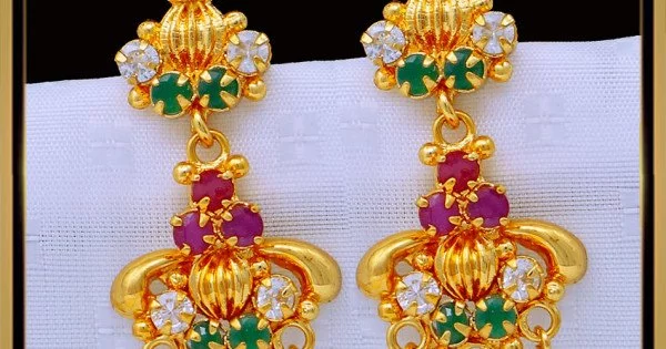 Diamond studs,Swarovski Diamond Jhumka Jewelry Designs,South Indian Je –  Nihira