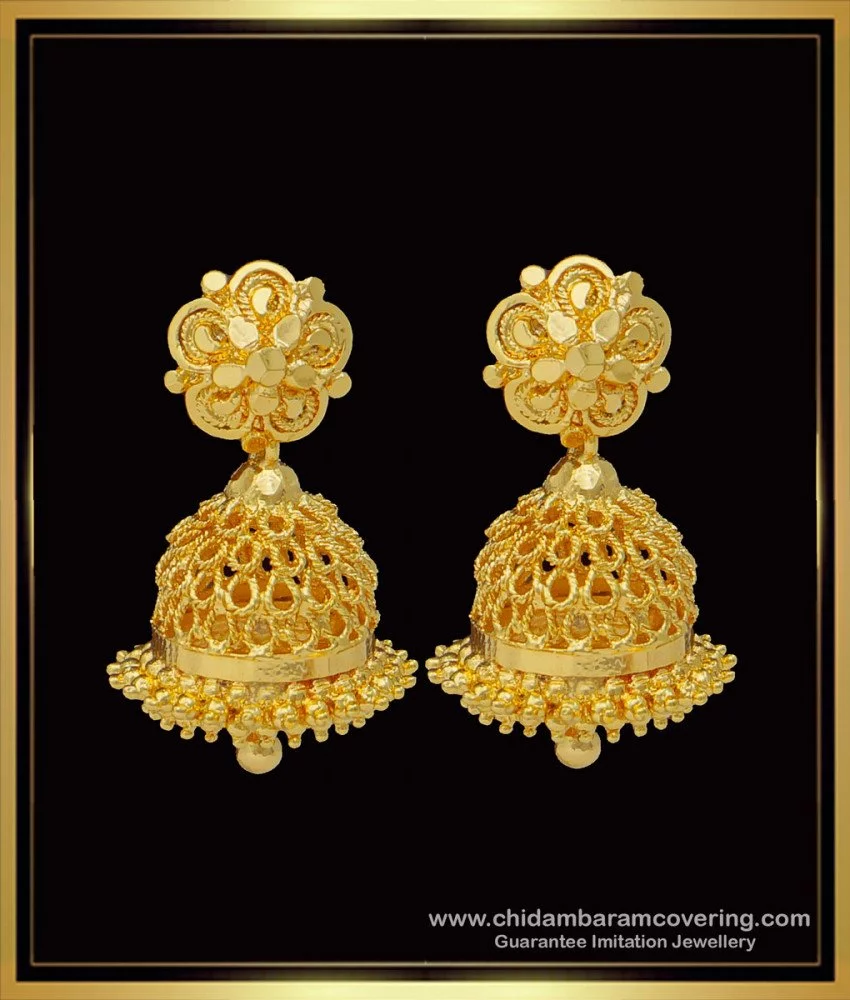 Buy Latest Gold Design Jimiki Kammal Gold Plated Jhumkas Online ...