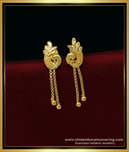 Daily Wear Gold Earrings Designs  South India Jewels  Gold earrings  designs Gold earrings indian Simple gold earrings