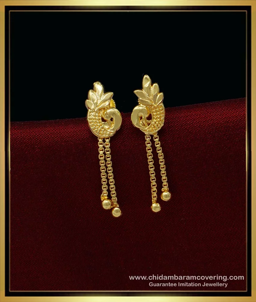Buy Trendy Peacock Earrings Light Weight Simple Gold Earrings Designs ...