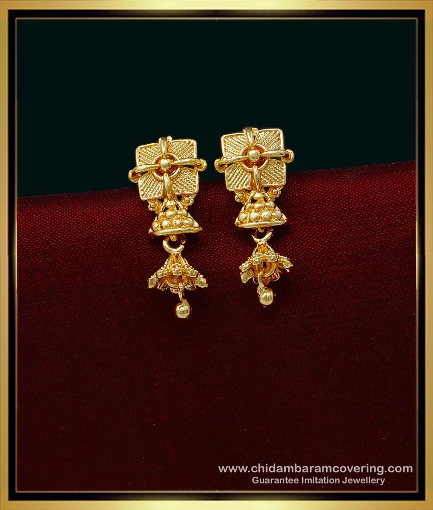 Plain Gold Earrings  Lagu Bandhu