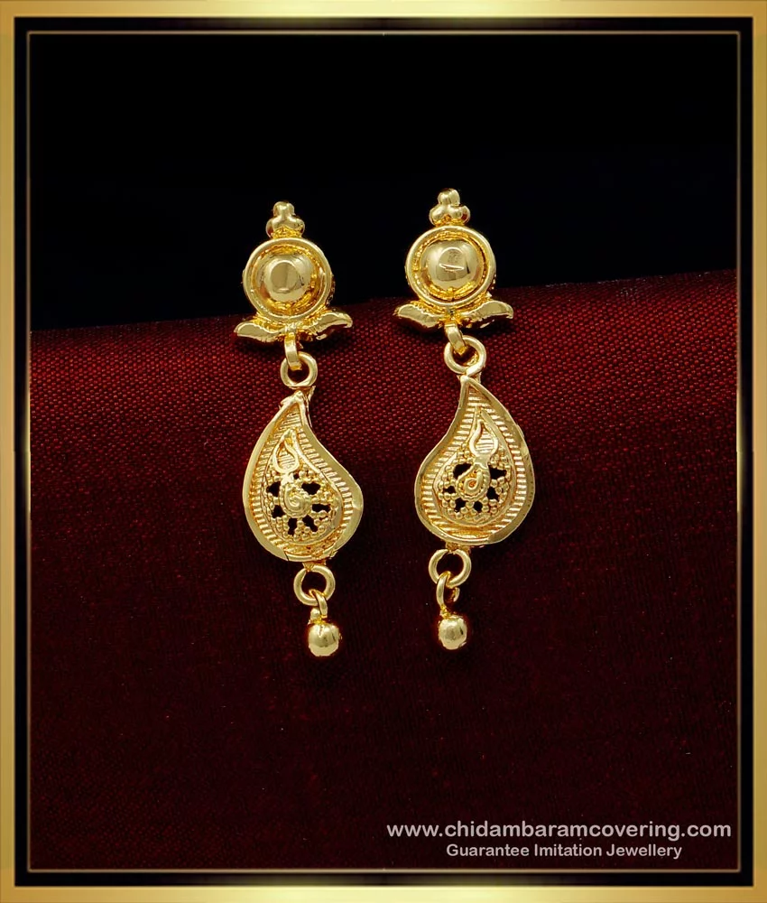 Gold Earrings Designs for Daily Use  South India Jewels