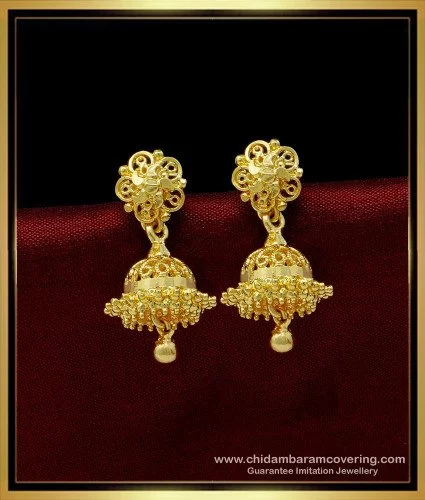 Buy Simple Daily Wear Light Weight Earring Designs One Gram Gold Stud  Earring Online