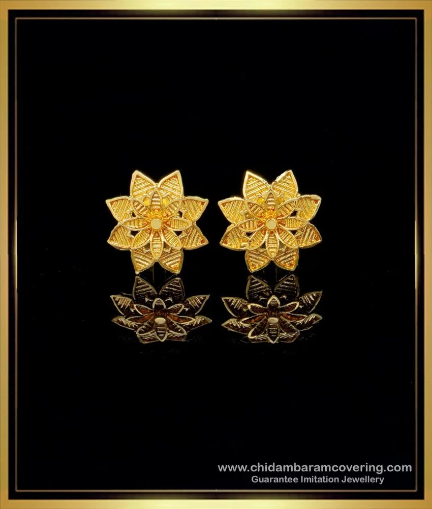 Marvellous Golden Flower Earrings  Suhani Pittie