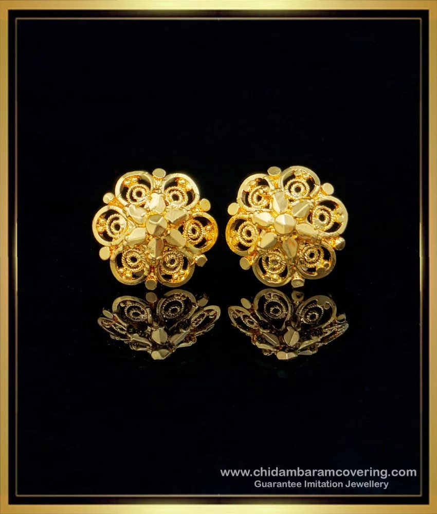 Adya Intricate Classic Gold Studs - Shyle