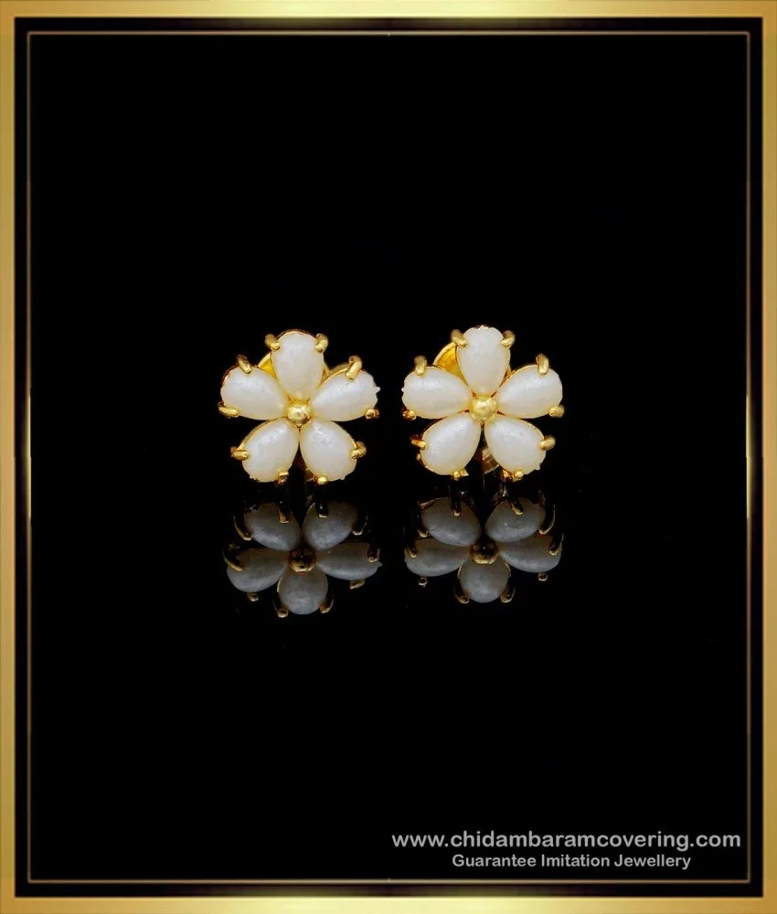 24K Pure Gold Stud Earrings: Rose Design – Prima Gold Official