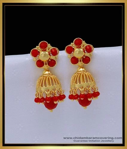 Buy Jewelsmart Floral Jhumka earrings screw back south indian jewellery  online J25019