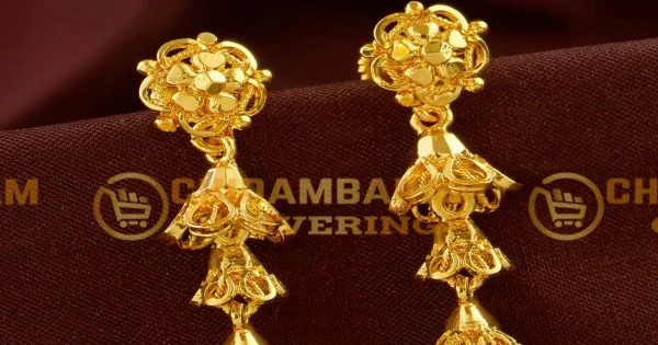 22K Gold Plated Gift Jhumka Earrings Indian 3