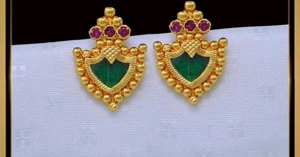 Buy Traditional Kerala Palakka Earrings Gold Plated Jewellery