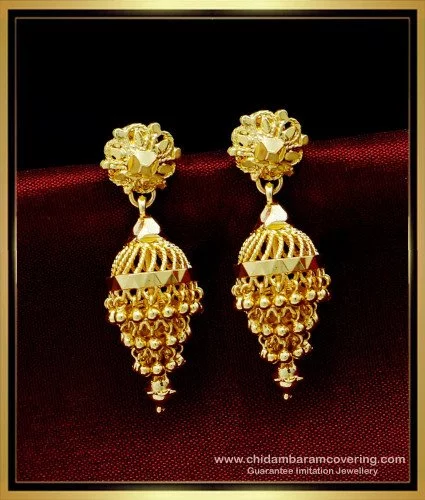 सोने में आधे तोले के वज़न में झुमकी के डिज़ाइन कीमत के साथ || Gold light  weight jhumki design 2021 - YouTube