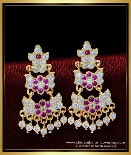 Buy Cute Small Size Side Ear Chain Chidambaram Covering Gold Matilu Design  Online