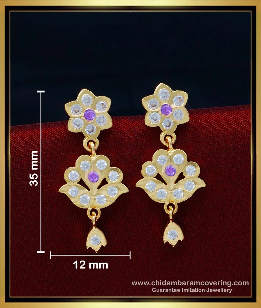 Buy CEYLONMINE- Purple Amethyst Gemstone Stud Gold Plated Earrings Original  & Natural Stone Earrings For Women & Girls at Amazon.in
