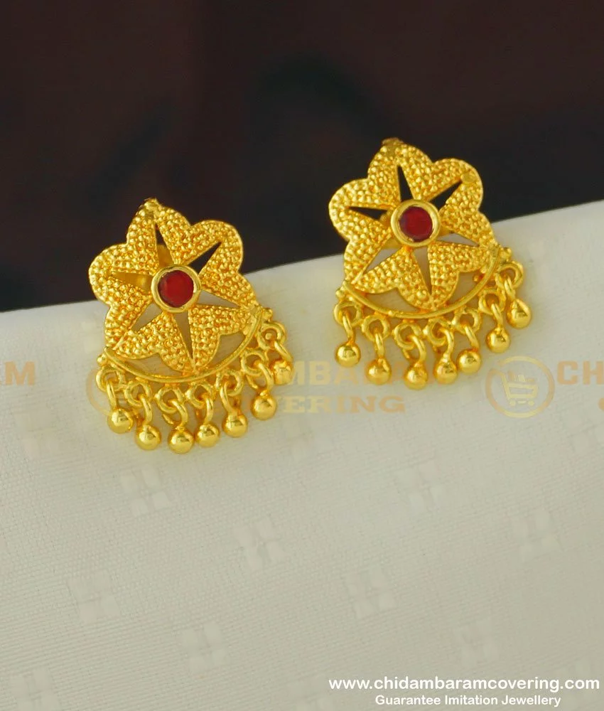 Flipkart.com - Buy Anujeet Fashion Hub Gold Plated Covering 5 metal Impon  AD Stone Floral Stud Earrings For Women/Girls Copper Stud Earring Online at  Best Prices in India