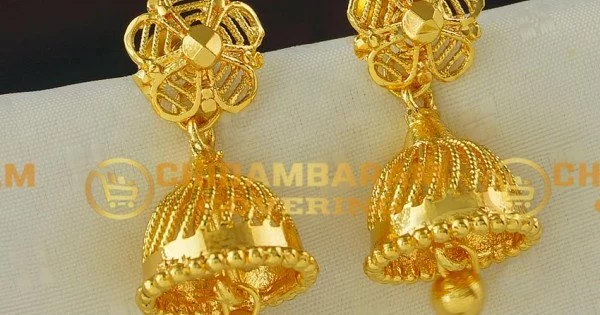 Buy Maroon Matte Gold Finish Jhumka Earrings Online From Wholesale Salwar.