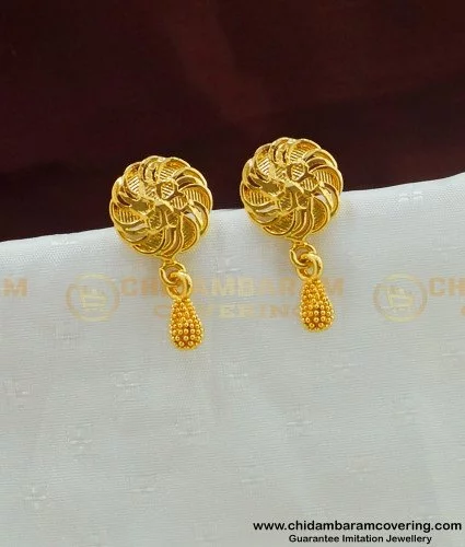 Retro gold and diamond swirl earrings – Kentshire