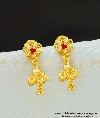 Uncut Diamond Earrings in 22K Gold -Indian Gold Jewelry -Buy Online