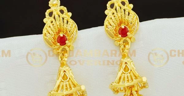 Mahavir Dye Gold Jhumki Earrings