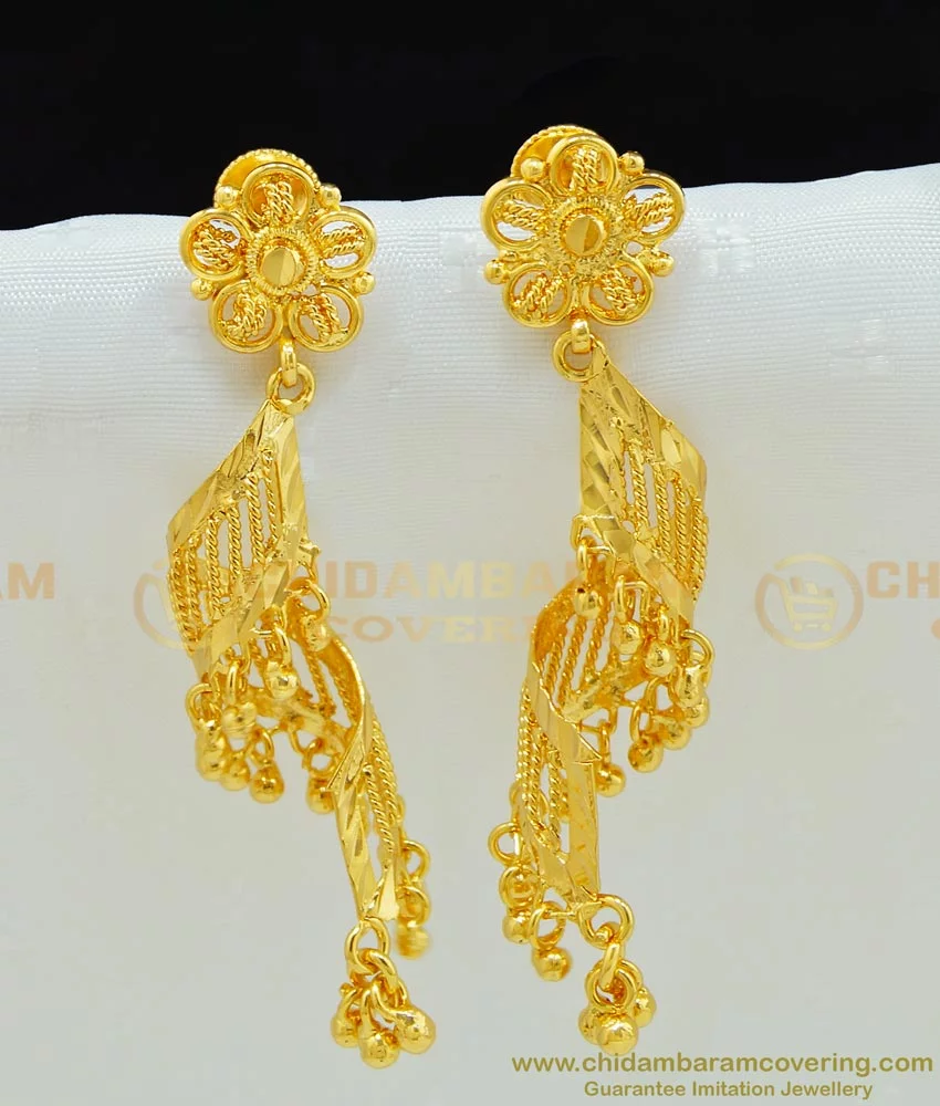 Buy Latest Model Gold Spiral Twist Earrings Design One Gram ...