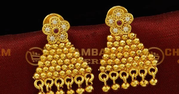 Gold Earrings Designs Images With Weight | Gold Jewellery Collection Of  Women Gold Earring - YouTube