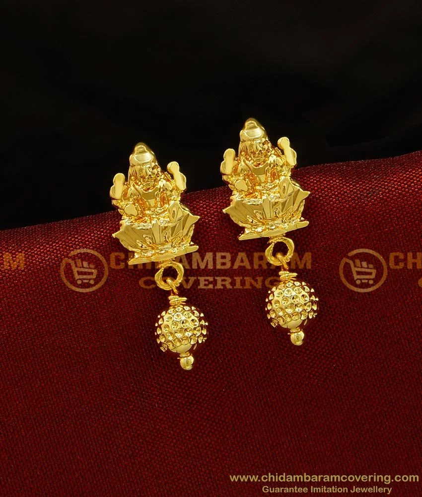 Buy Simple Light Weight Daily Wear Kerala Style Plain Gold Stud Earrings  Online