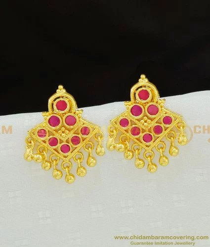 Buy Simple Daily Wear Dangler Gold Covering Earrings Imitation Jewellery  Online