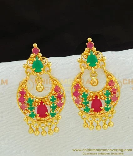 Latest Gold designer Chandbali Earrings with weight for women  YouTube