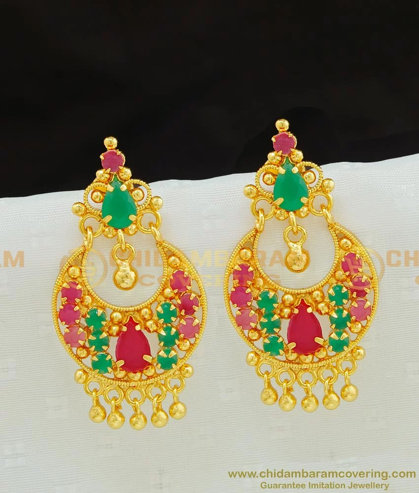 Buy I Jewels Gold Chandbali Earrings For Women Online at Best Prices in  India  JioMart