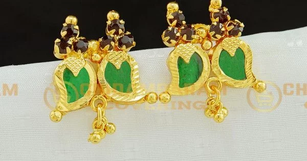 ONE GRAM GOLD TRADITIONAL PALAKKA JIMIKKI EARRINGS | UNIEKART