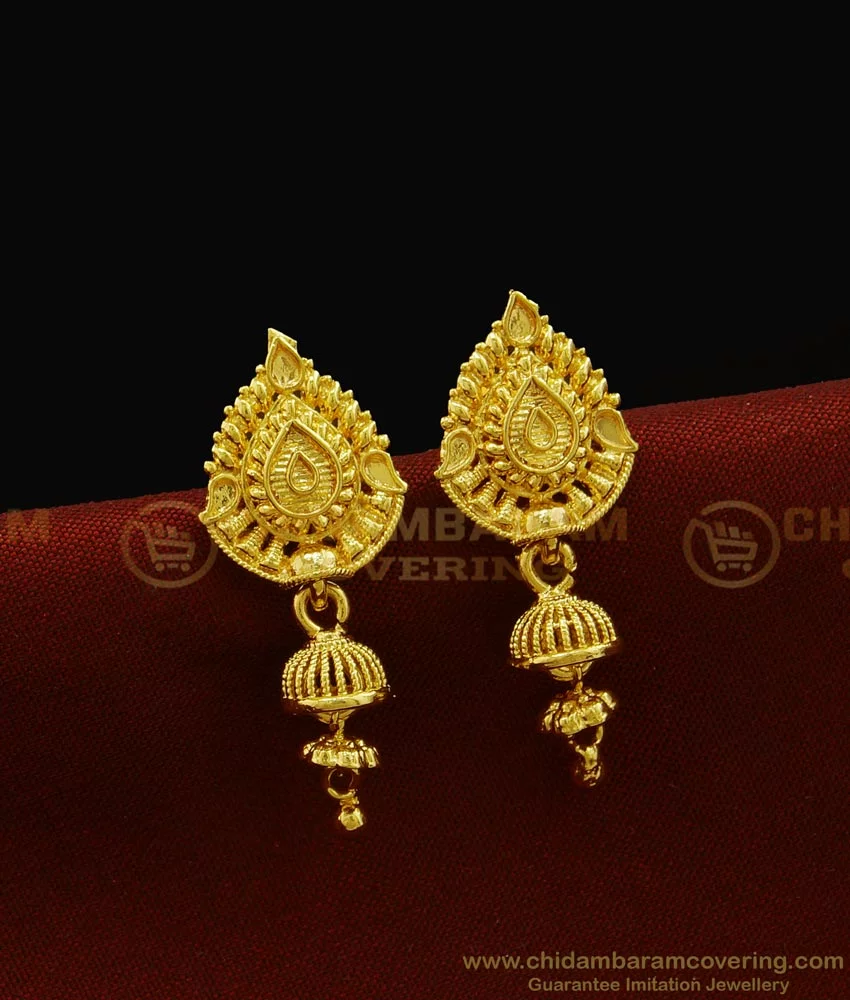 Gold earrings office on sale wear