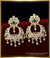 Chandbali earrings, impon earrings with price, five metal earrings, impon jewellery online shopping, Impon Kammal, Impon Earrings designs