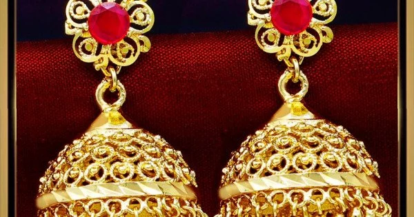 Buy online Gold Plated Big Jhumki Earrings For Women – Lady India