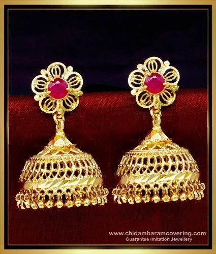 Amazon.com: Royal Bling Bollywood Traditional Indian Jewelry Maroon Jhumki/Jhumka  Earrings for Women: Clothing, Shoes & Jewelry