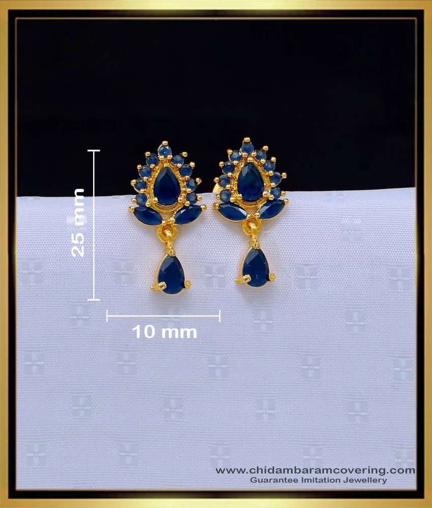 Buy Navy Blue Classic Earrings With Maang Tikka Online Shopping Online From  Surat Wholesale Shop