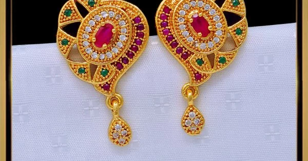 MANEKTATNA Brass Beautiful Full Cz Ad Stones White Rodium Party wear Earring  at Rs 748/pair in Mumbai