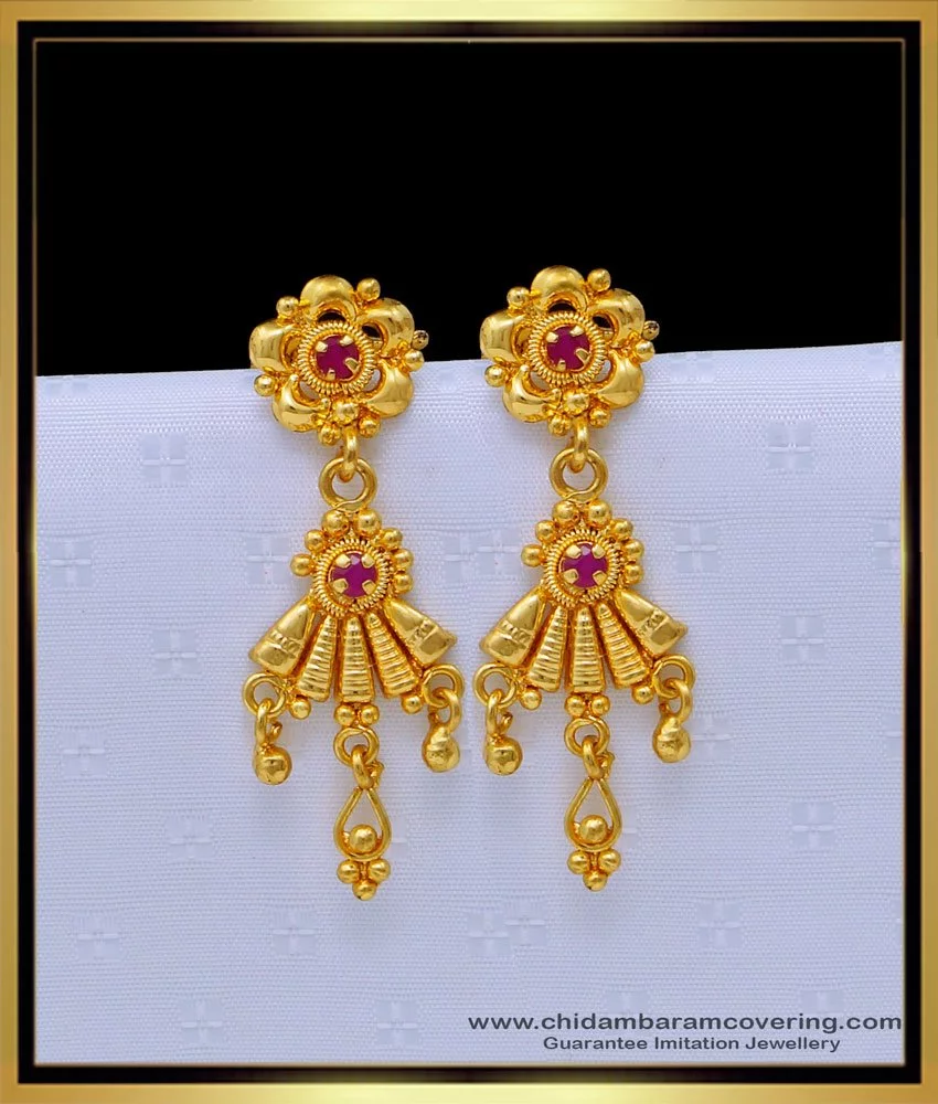 Gold earrings daily wear on sale design