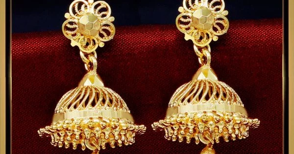 Jimikki Kammal Designs Online | Simple And Neat Earrings For Bride |  Abiraame Jewellers