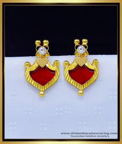 Shop Now Ruby Gold Polish Chandbali Style Earrings