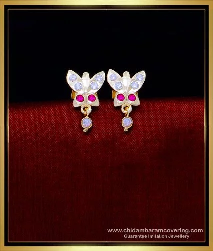 Stainless Steel Earrings | Butterfly Studs | 22k Gold Plated | Earrs  International