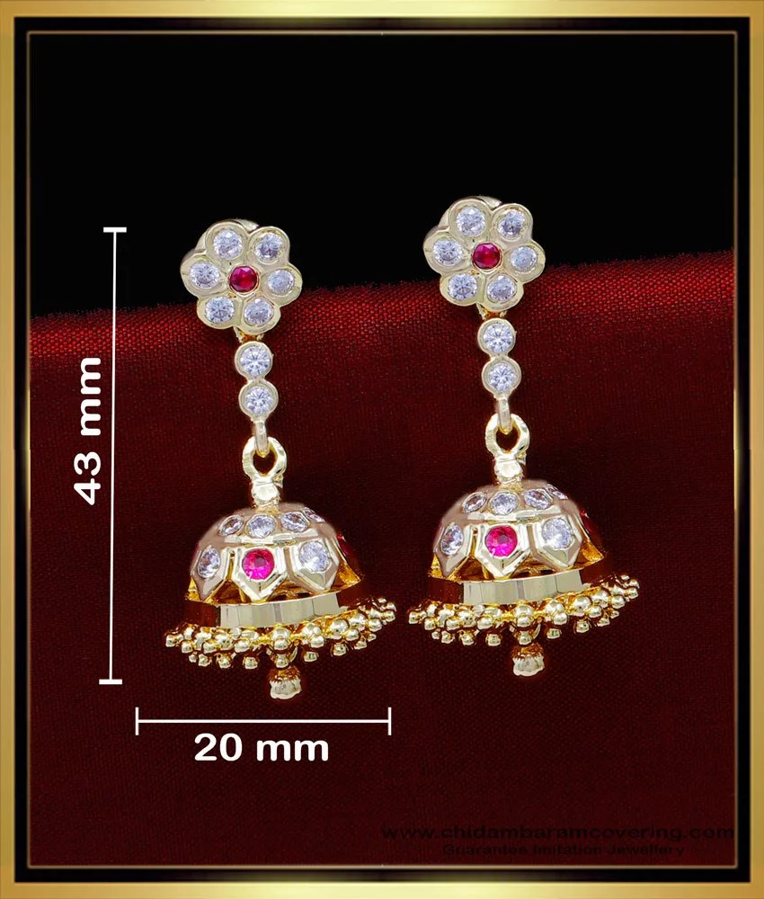 Broad Umbrella Shape CZ White Stone Jhumkas: Stunning Earrings on Sale -  Shop Online Now J25819