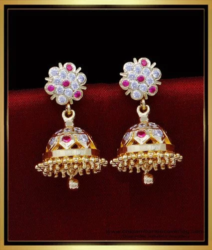 fcity.in - Premium Quality Full Diamond Peacock Style Earirngs Jhumka  Jhumki For