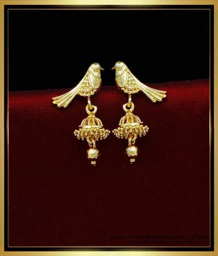 erg1829 elegant birds design gold plated jhumka design online 1