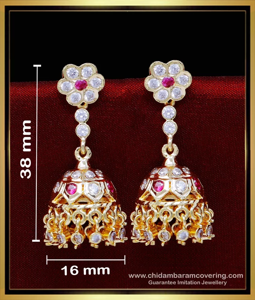 Buy quality 916 gold big size bali earrings simple design in Ahmedabad