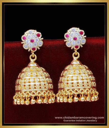 Radha Gold Diamond Earrings Online Jewellery Shopping India | Dishis Designer  Jewellery