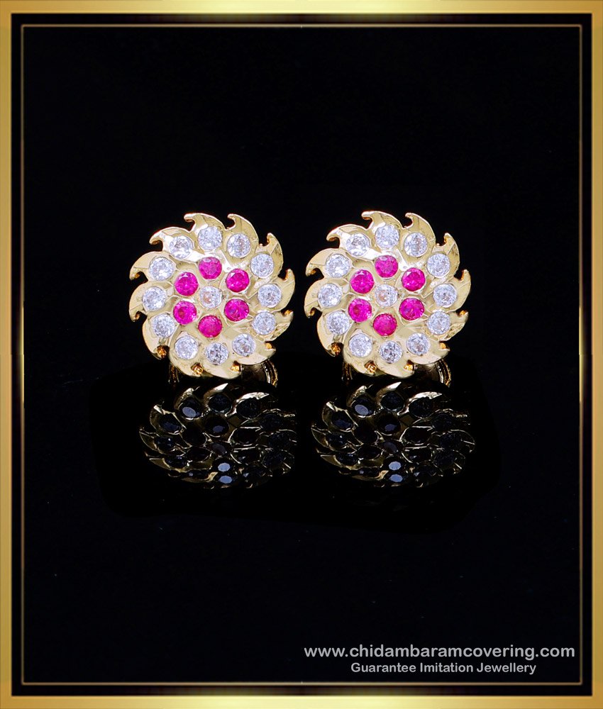 impon earrings designs, impon earrings online shopping, 2 gram gold earrings daily use with price, Impon Kammal, impon stone earrings, Impon stone earrings price, stud earrings for women, yellow gold earrings for women, 2 gram gold earrings new design, stud earrings gold