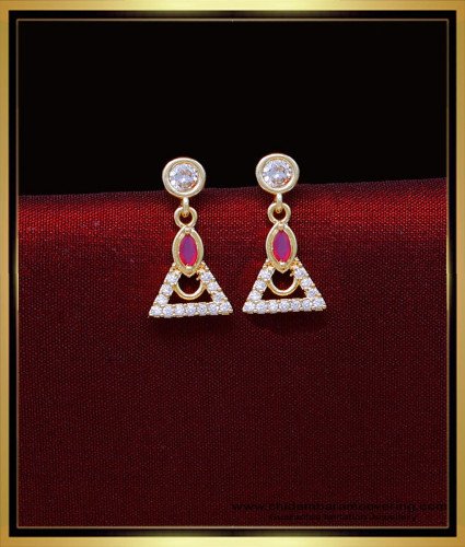 ERG2026 - Elegant Stone Earrings Design Gold Simple Look for Kids