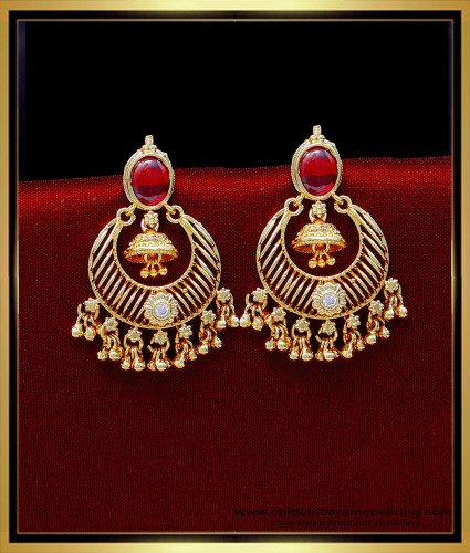 ERG2033 - Bridal Wear Gold Chandbali Earrings Designs for Women