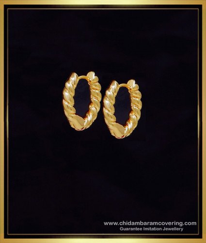 ERG2103 - Beautiful Gold Plated Small Twisted Gold Hoop Earrings