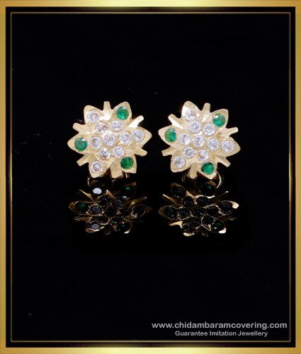 ERG2130 - New Flower Stud Earrings Artificial Impon Thodu Design