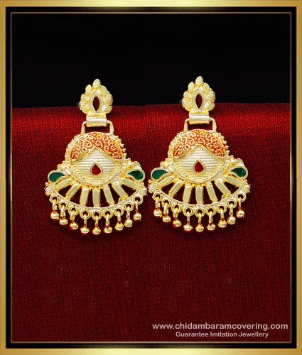 ERG2231 - New Gold Look 2 Gram Gold Earrings Design Artificial